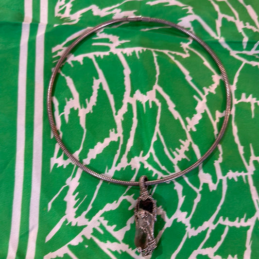 Locally Handmade Quartz & Garnet Wire Wrapped Necklace