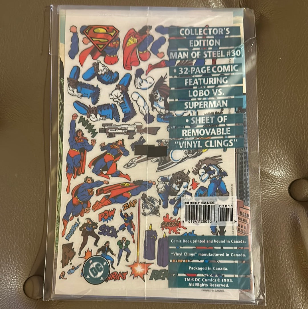 Superman Man Of Steel # 30  (1994, DC Comics) Vinyl Cling DIY Cover