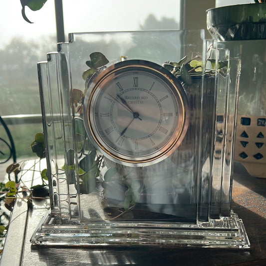 Waterford Crystal Art Deco Clock w/seiko clock