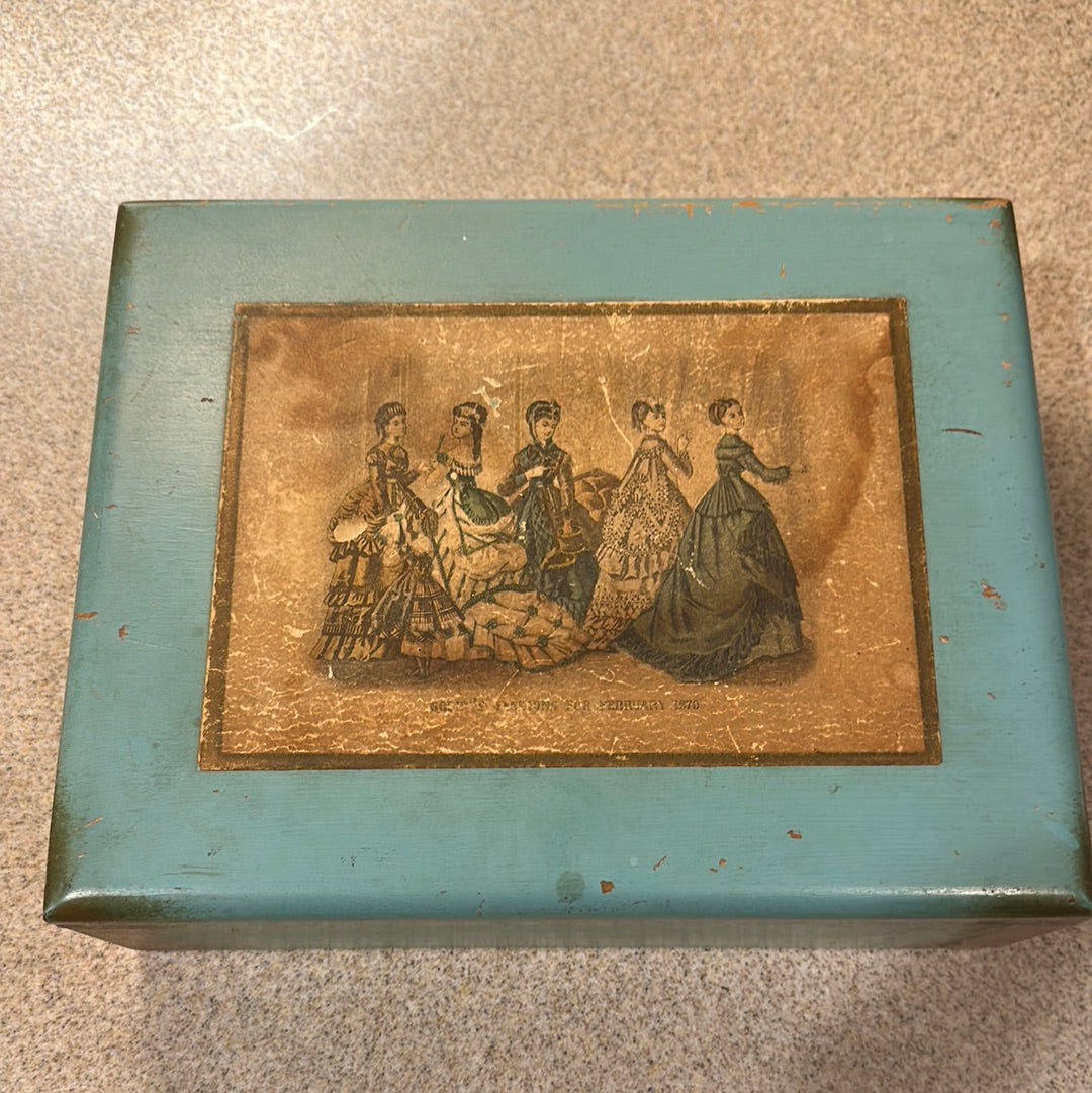 Vintage Goede Girls Wooden Jewelry Box