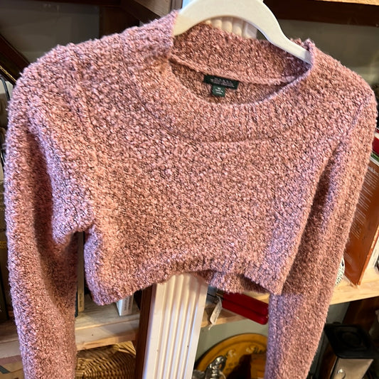 Girls Fuzzy long Sleeve Crop Sweater