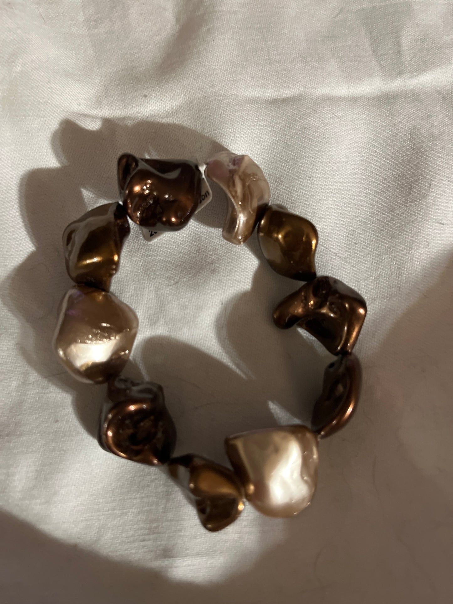 Shell pearl nugget bracelet