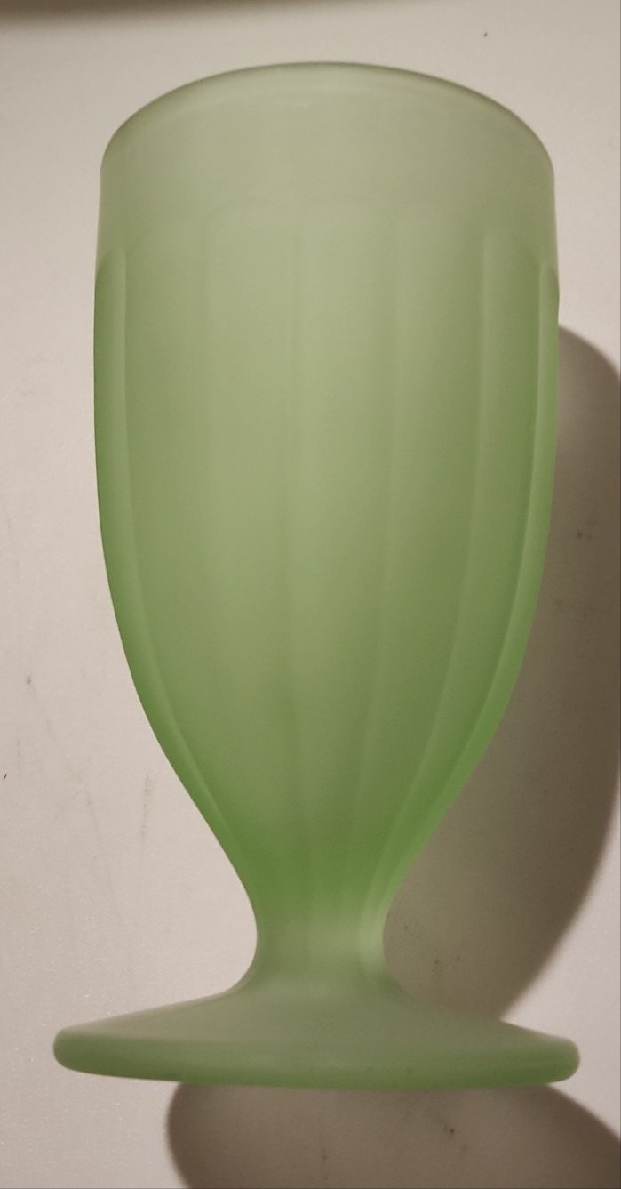 Indiana Glass 70s Frosted Green Sundae Glass