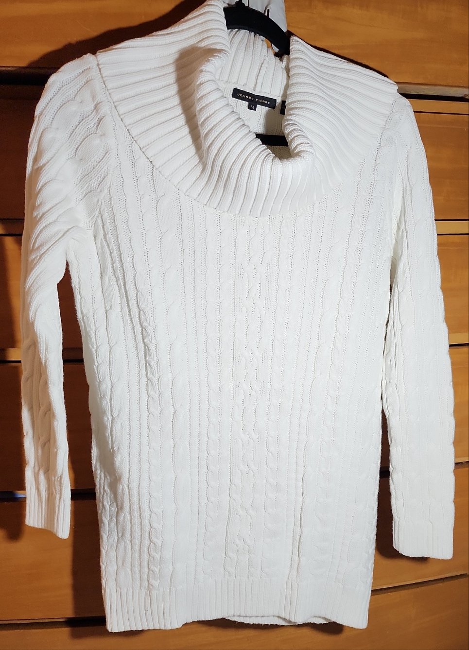 White 100% Cotton Cable Knit Sweater