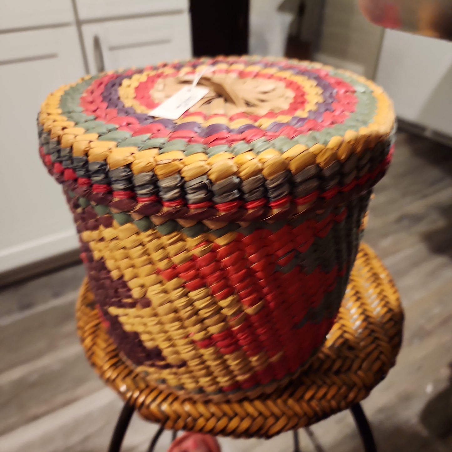 Mexico Folk Art Lidded Basket
