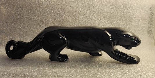 Mid Century Blk Panther Green Eyes Figurine