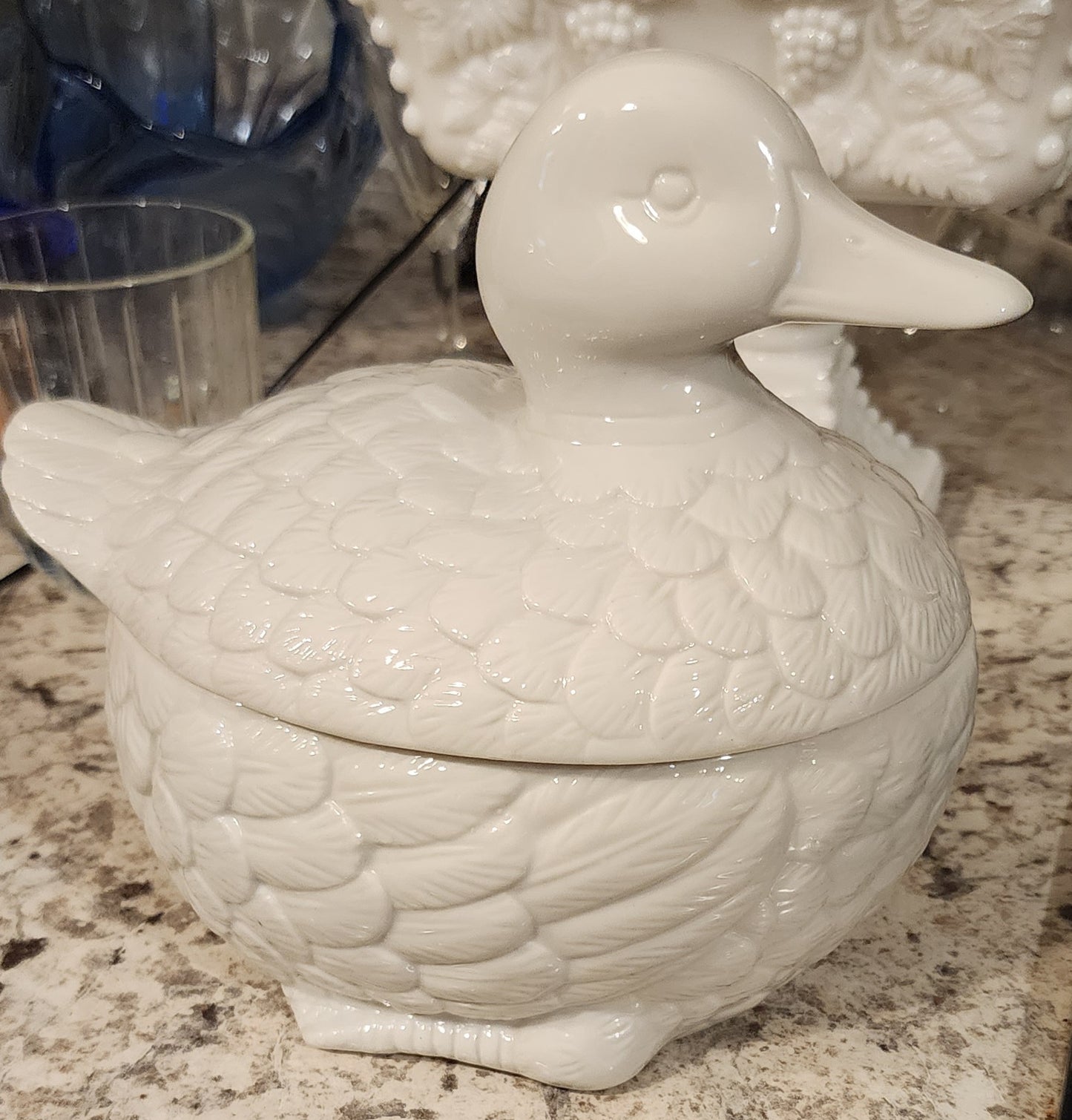 Vntg Ceramic Duck Casserole