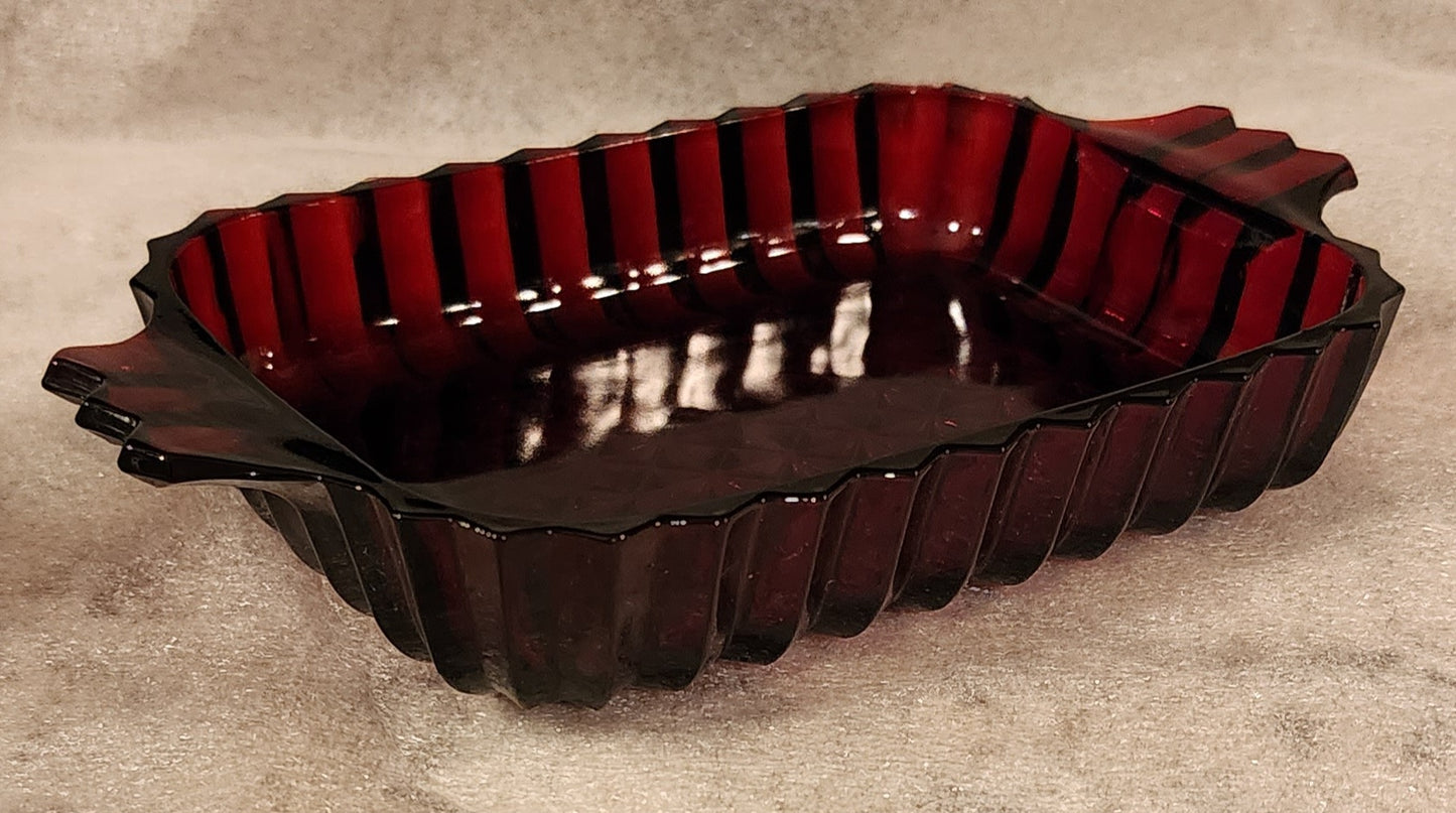 Art Deco Ruby Red Dish