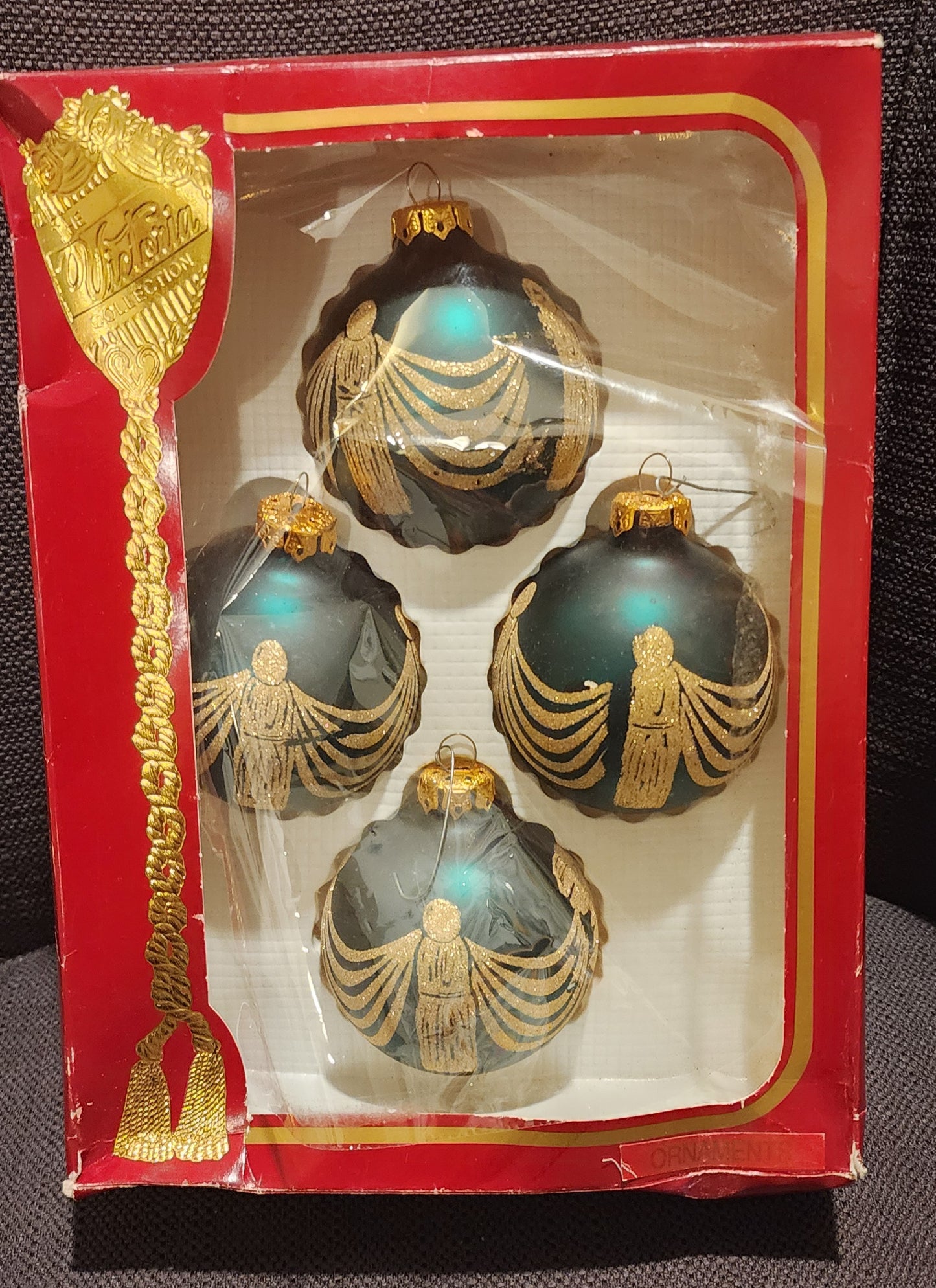 Vntg Box of Victoria USA Ornaments