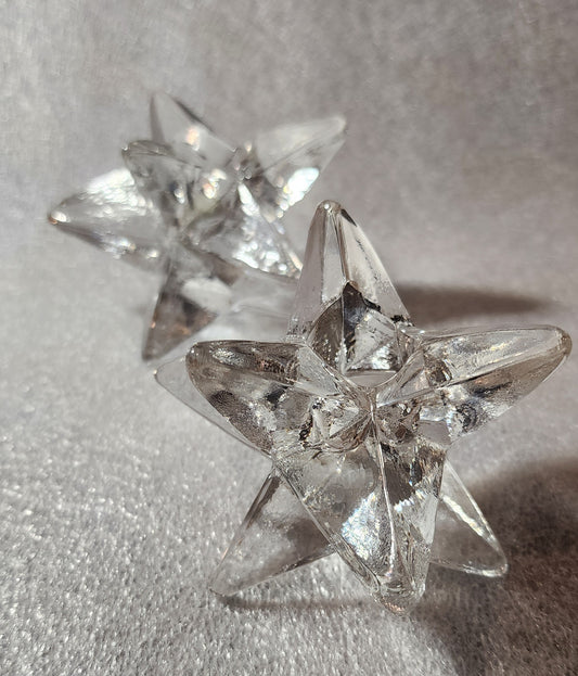 X-2 Star 9 Point Shaped Crystal Candle Holders