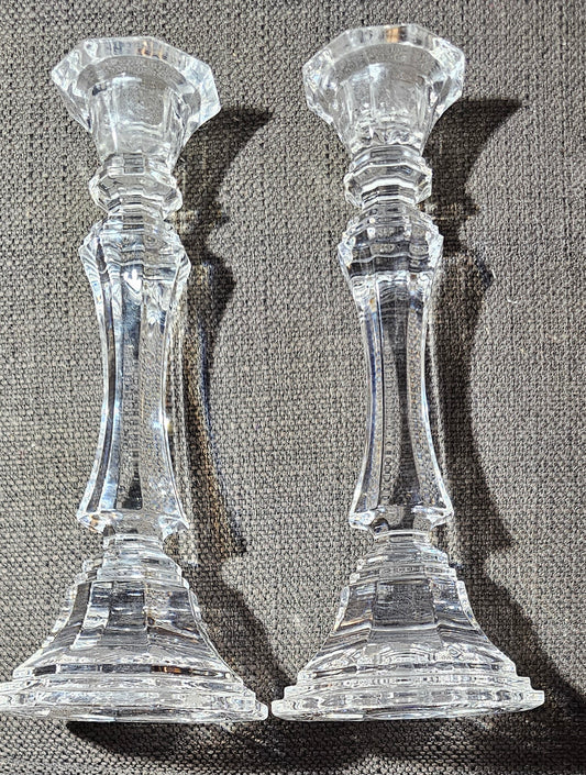X-2 Vntg Crystal Wedgewood Candle Holders