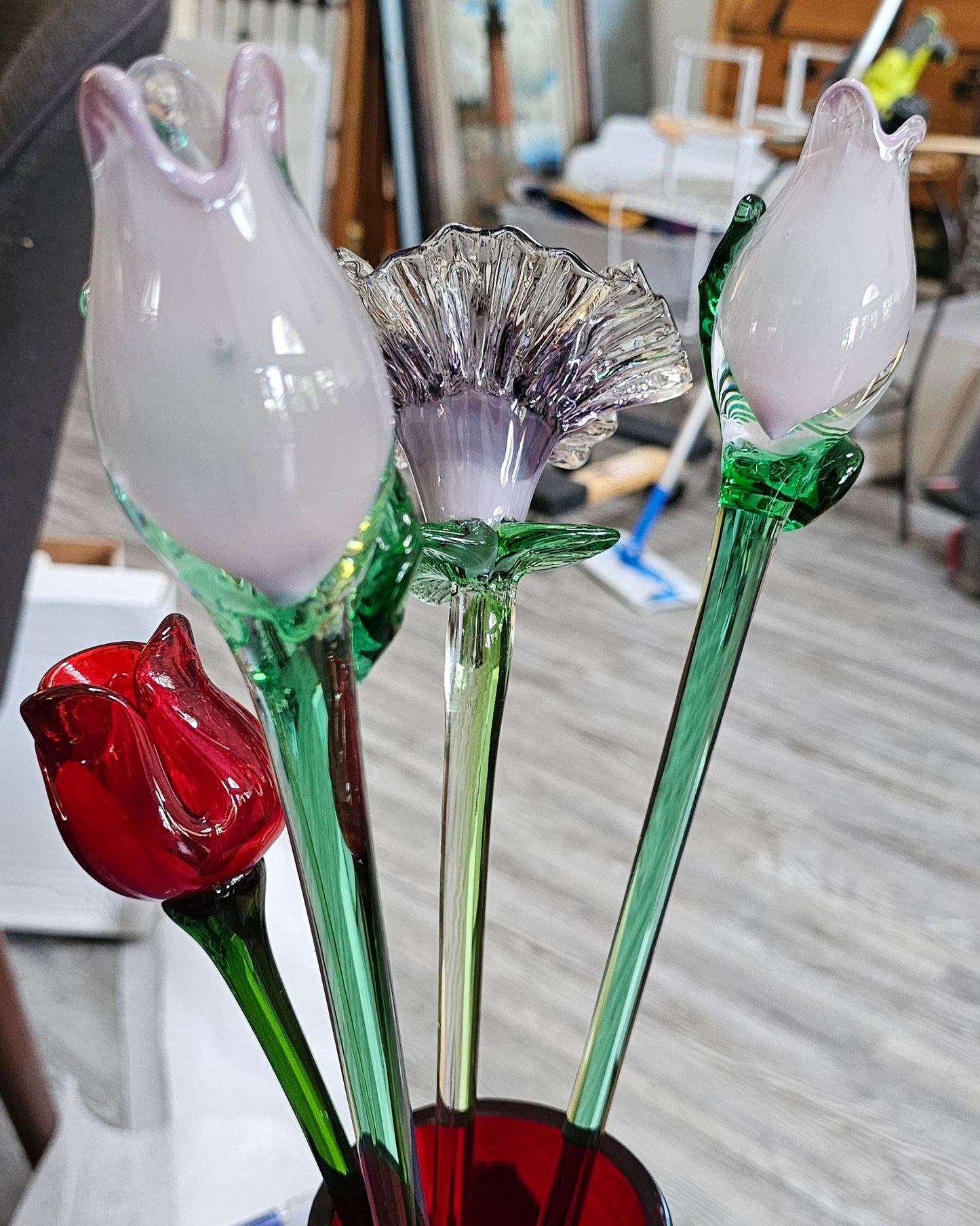 ART Glass Long Stem Flower
