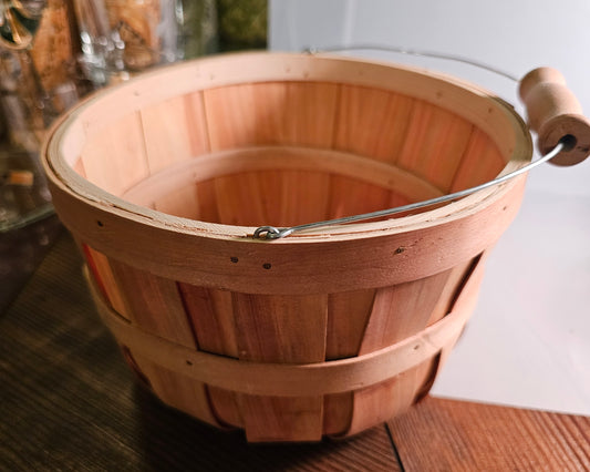 One Peck Wooden Basket