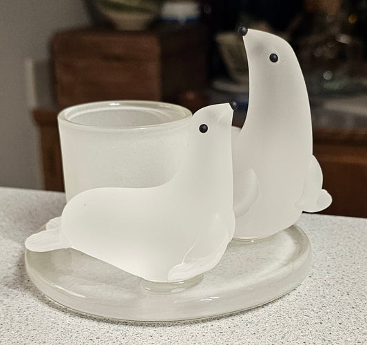Vntg Partylite Seal Family Candle Holder