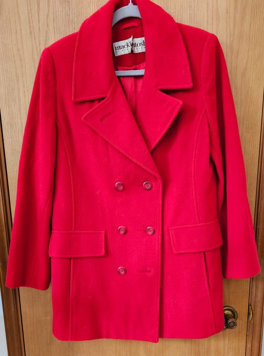 Vintage McKintosh Red Wool Pea Coat