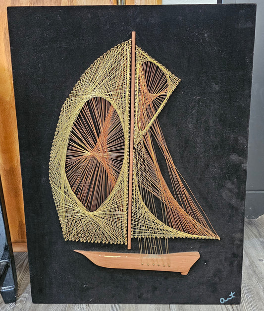 MCM Brass/Copper Sculpted sailboat picture
