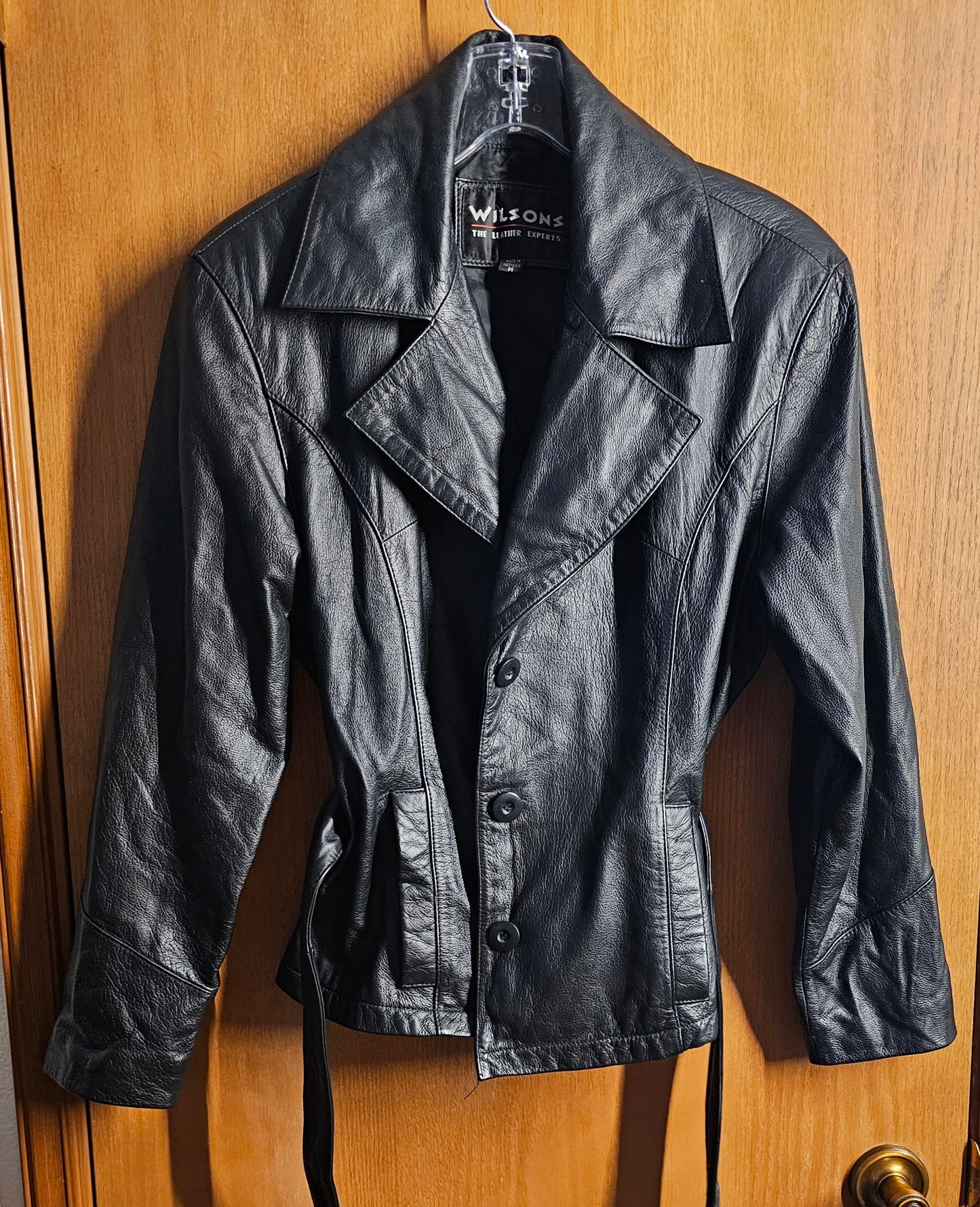 Vntg Belted Leather Jacket