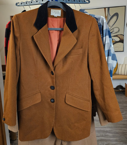 50s Casual Corner Wool/Velvet Collar Blazer/Coat