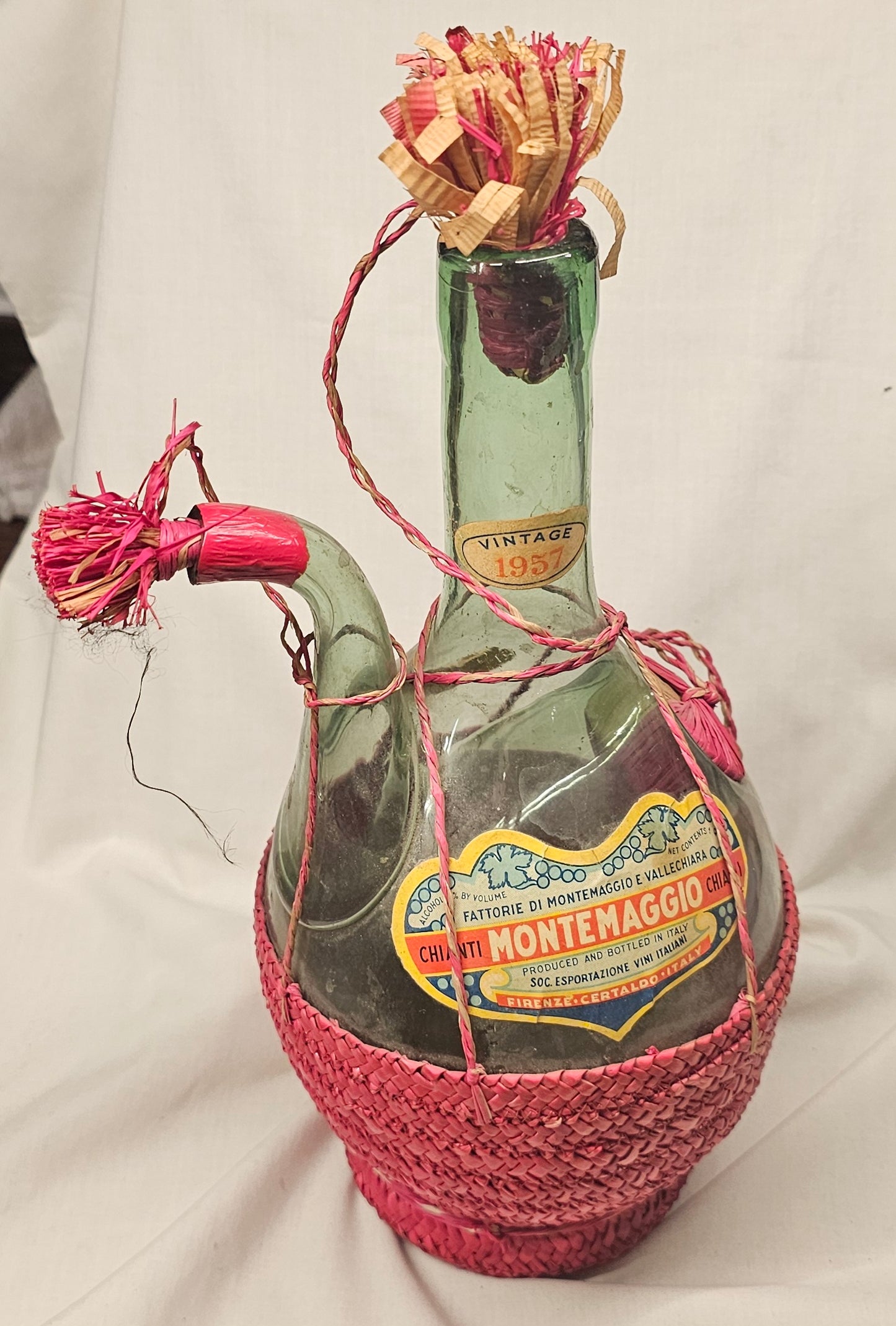 1967 Vtng Chianti Italian Decanter Wicker Basket