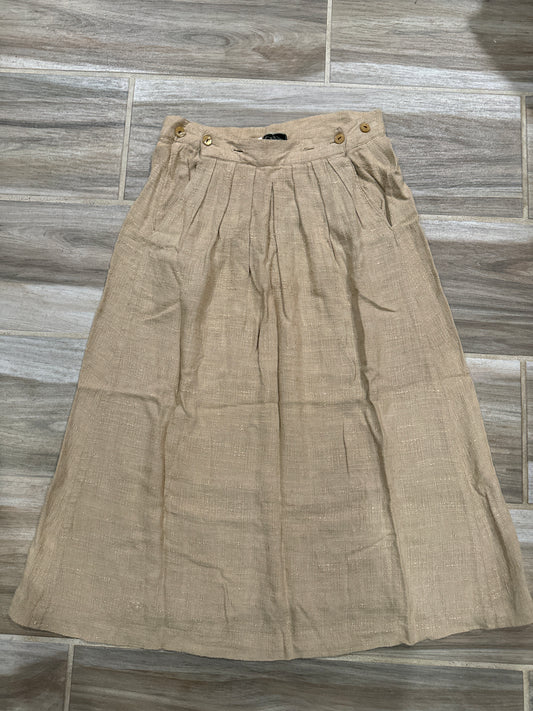 Vtg 1980s Clyde Pocketed Tan Skirt