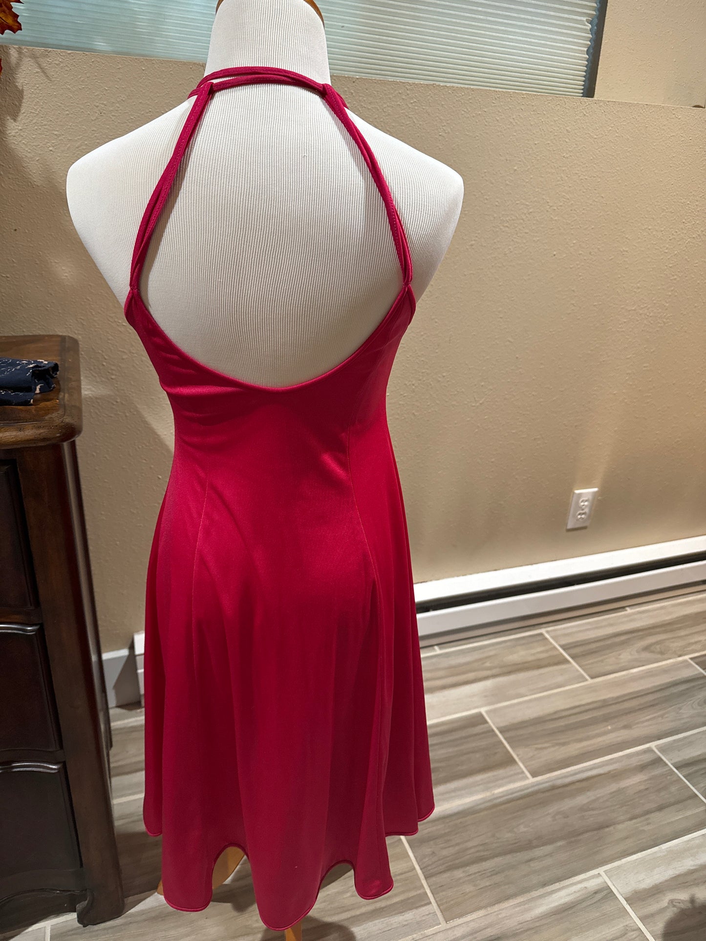 Vtg 1970s Serena Halter Slip Dress