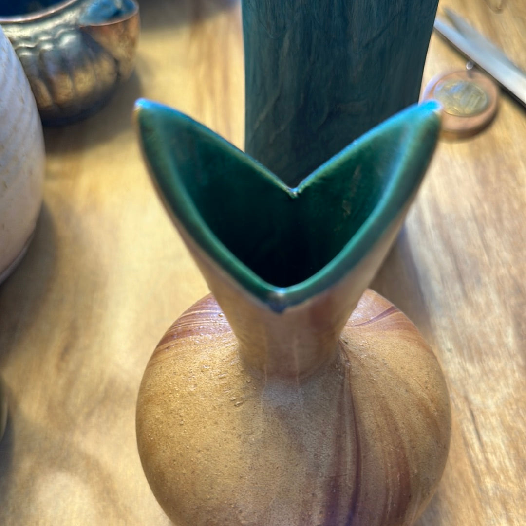 Small Tulip Shaped Drip Glaze Bud Vase