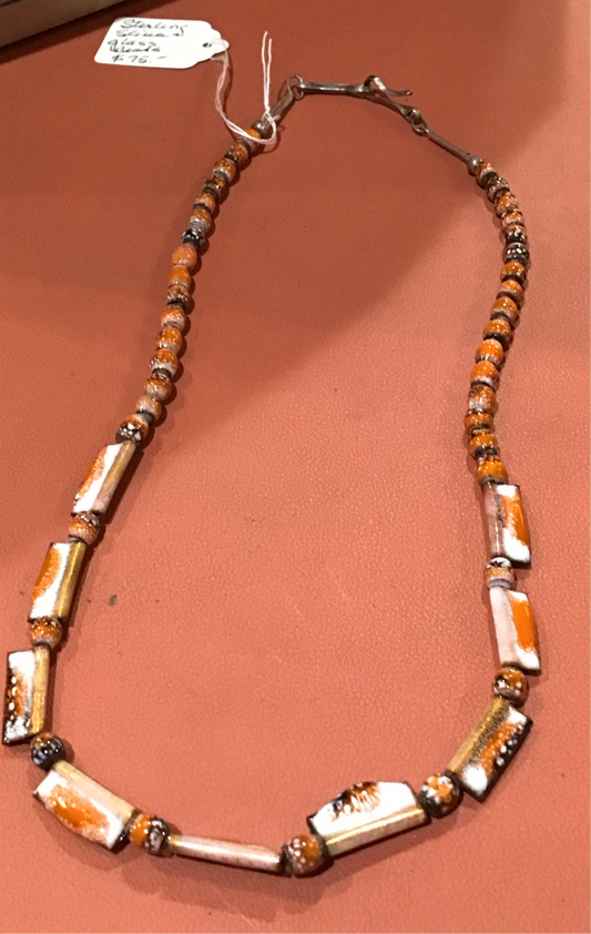 Sterling Silver & Glass Beaded Necklace