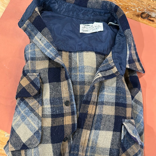 Vtg Sears and Roebuck XL Wool Flannel
