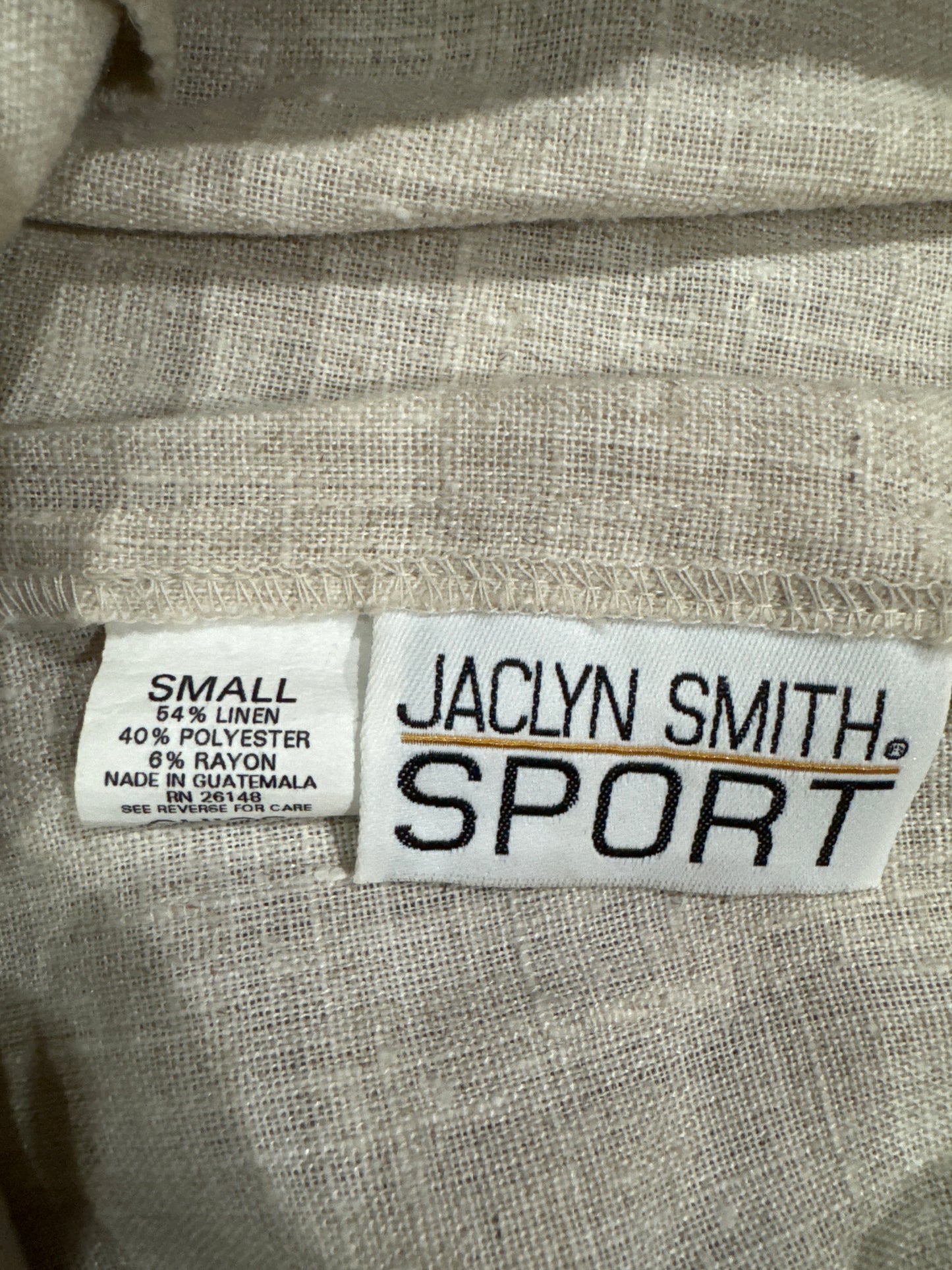 Vtg 90s Jaclyn Smith Tan Linen Pants