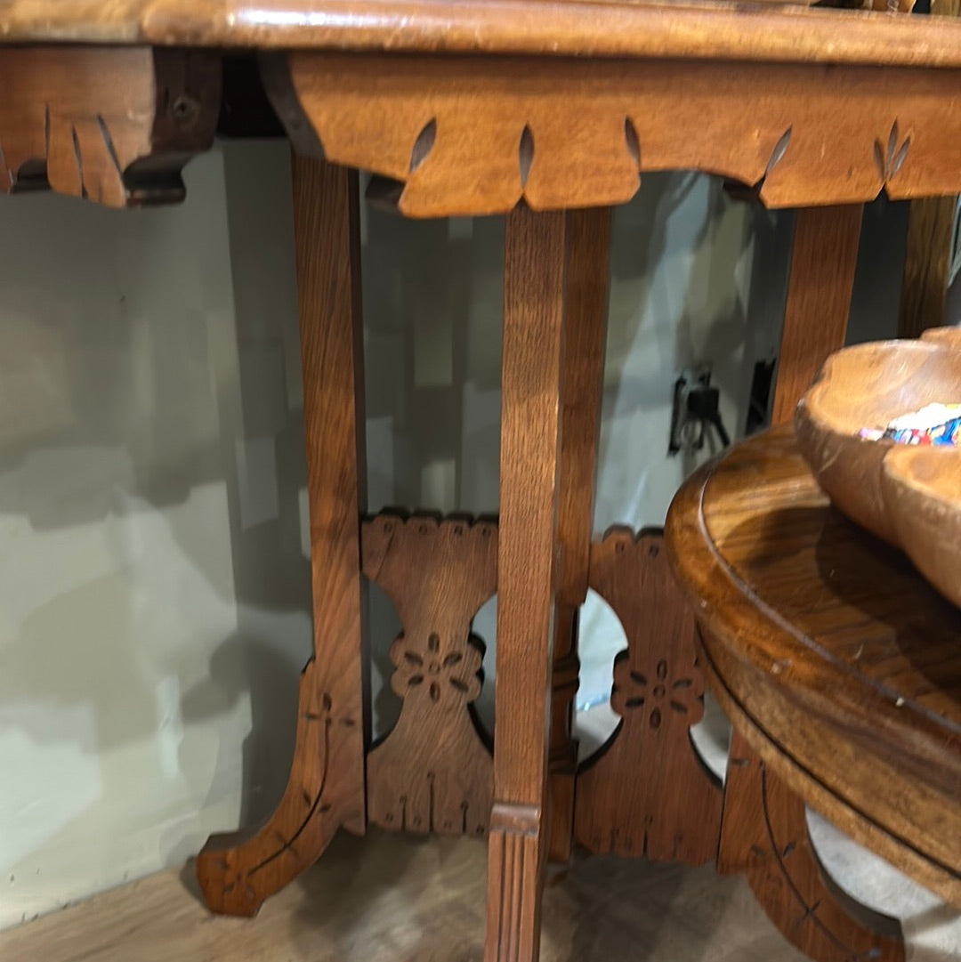 Oak Carved Side Table