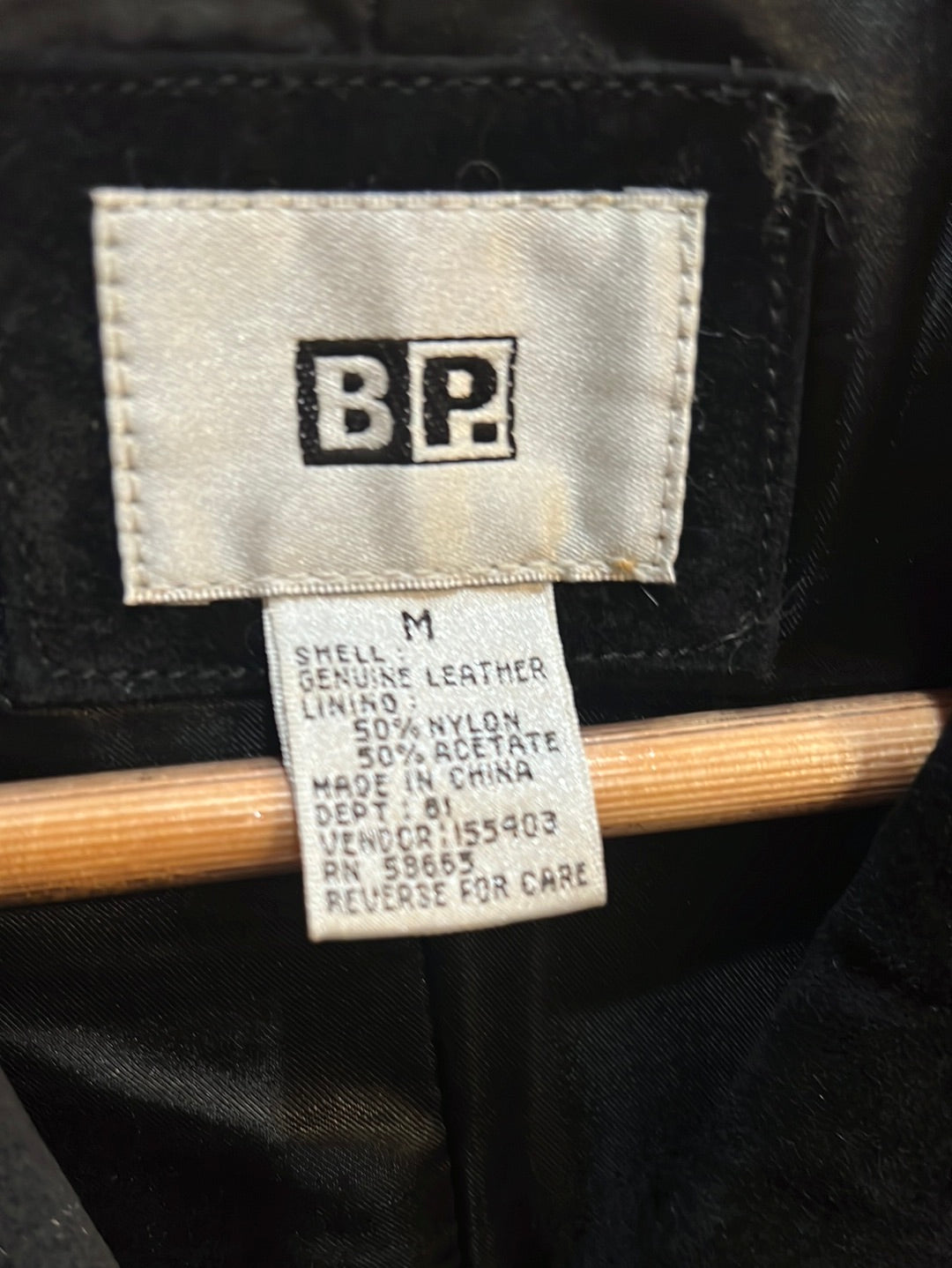 Vtg BP Black Leather Jacket (M)