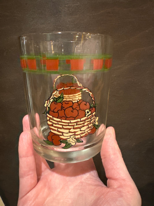 Vintage Apples In Basket Glass