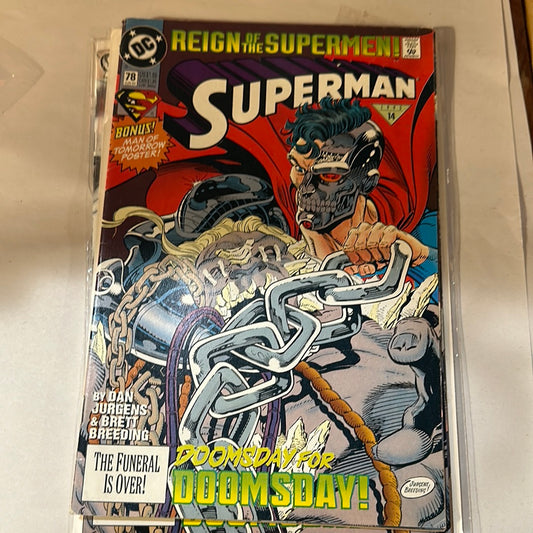 Superman #78 Feat. Cyborg & Doomsday DC Comics June 1993 Reign Of The Supermen
