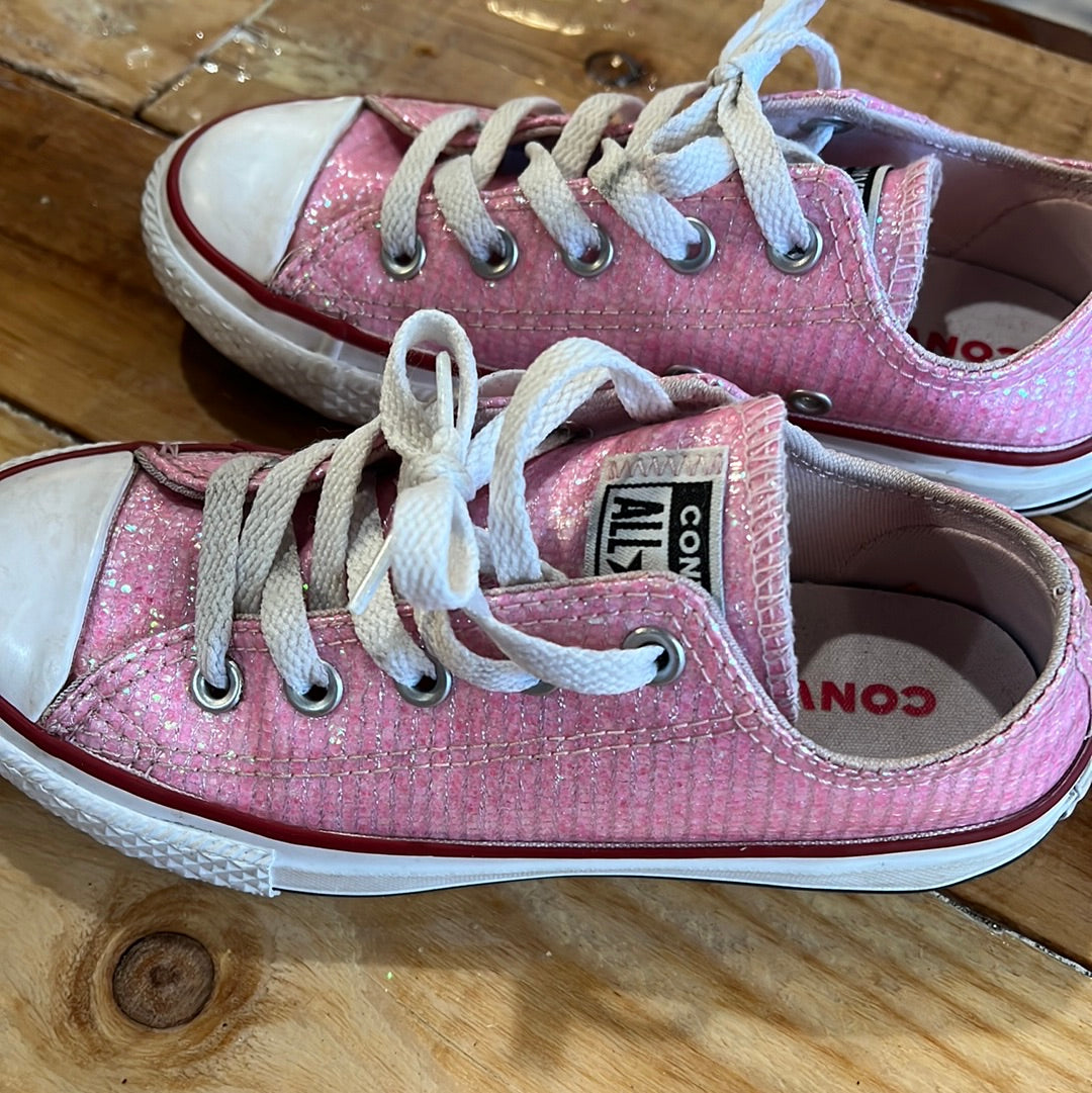 Pink Sparkle Converse All Star Shoes Sz.13 Youth