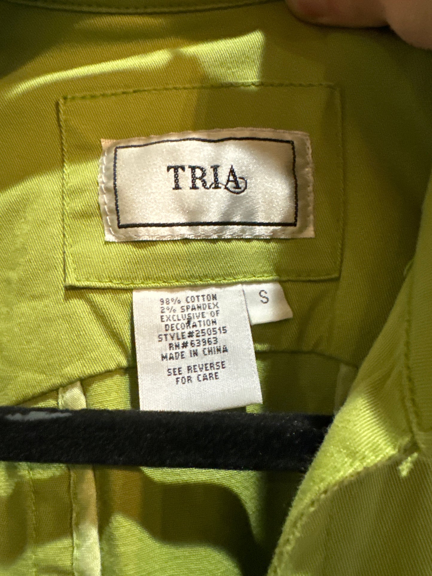 Vtg Tria Green Button Up Jacket