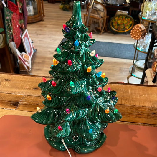 Vtg 70’s Ceramic Lighted Christmas Tree