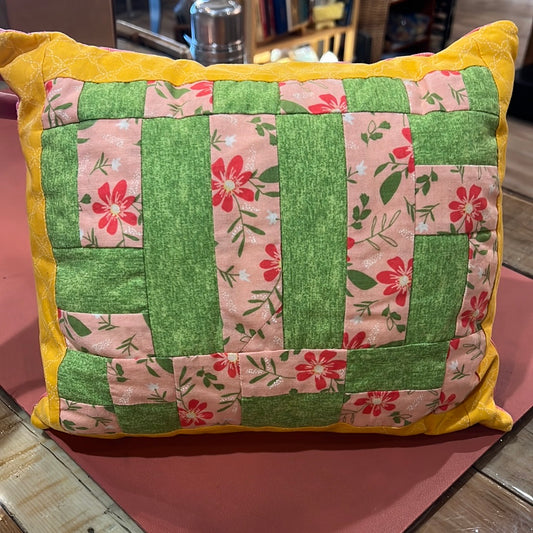 Quilted Floral Summer Pillow