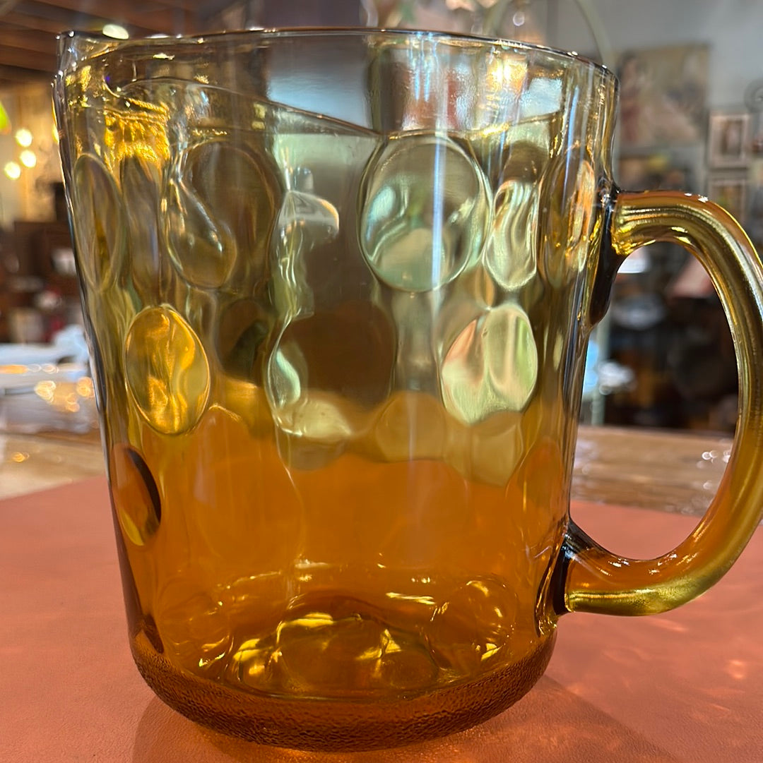 Vintage 70’s Hazel Atlas Amber Glass Pitcher