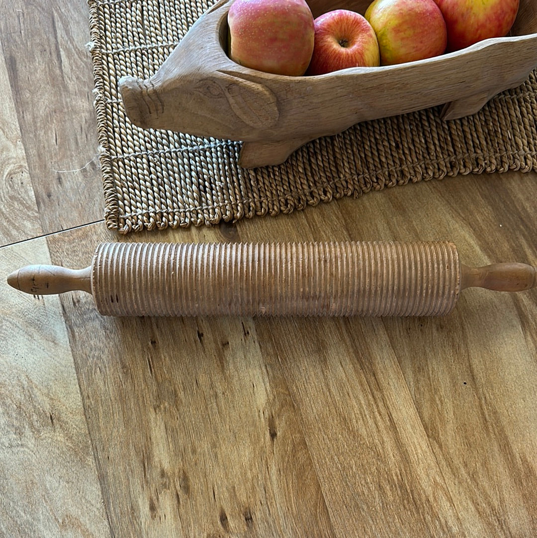 Antique Italian Pasta Cutting Wooden Rolling Pin