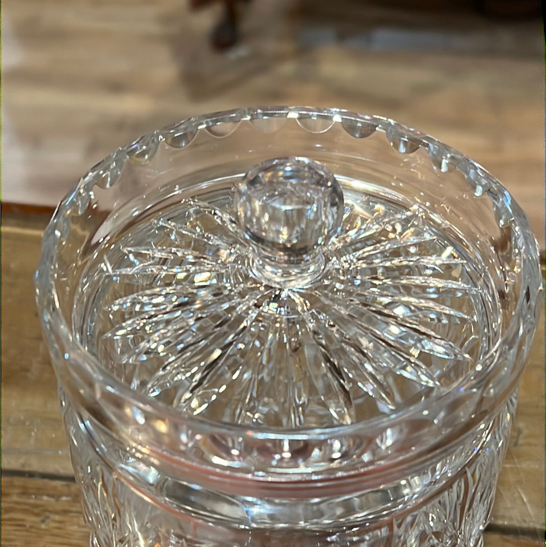 Vtg Crystal Cookie Jar