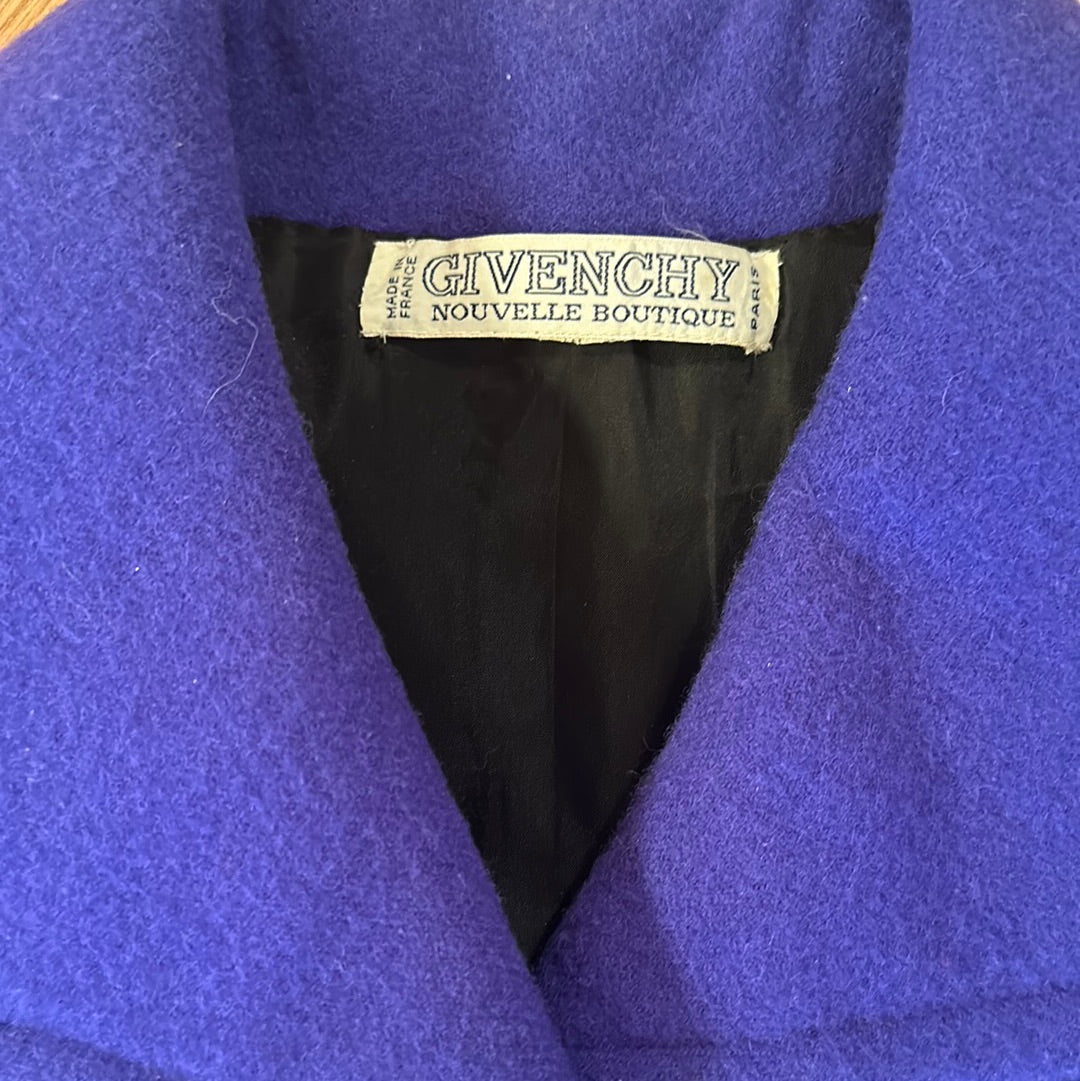 Authentic Vintage Couture Givenchy Nouvelle Boutique Purple Wool Coat