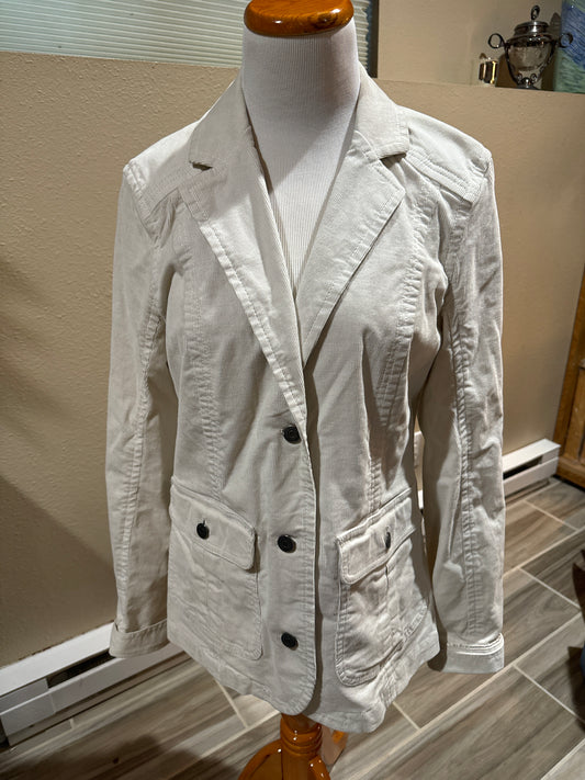 Vtg Eddie Bauer White Corduroy Blazer