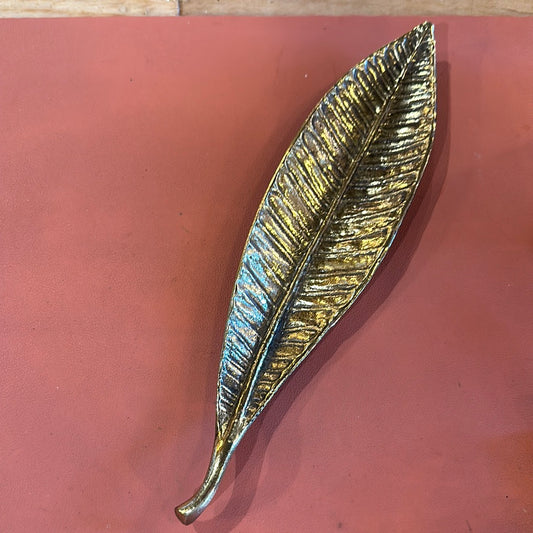 Vintage Brass Feather