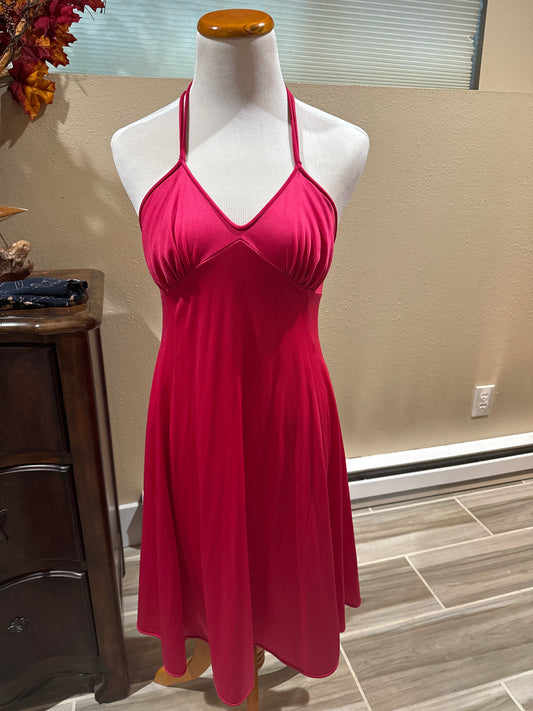 Vtg 1970s Serena Halter Slip Dress