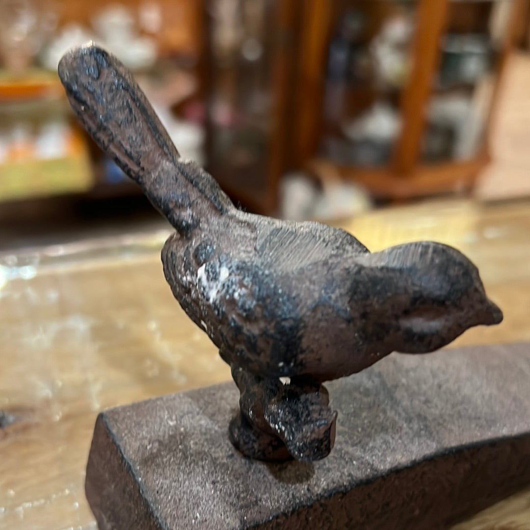 Vtg Cast Iron Bird Doorstop