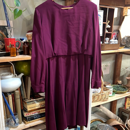 Vtg Christian Dior Purple Pleaded Dress