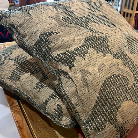 Pair of Olive Green Throw Pillows