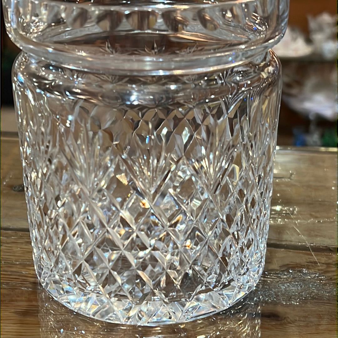 Vtg Crystal Cookie Jar