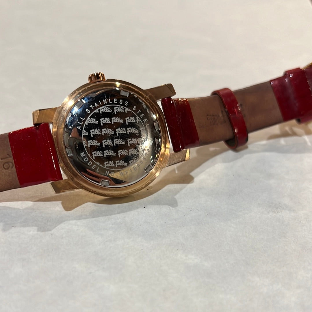 Red Folli Follie Stainless Steel Watch WF1B005SP