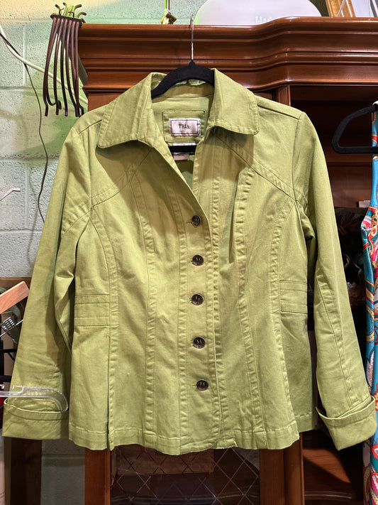 Vtg Tria Green Button Up Jacket